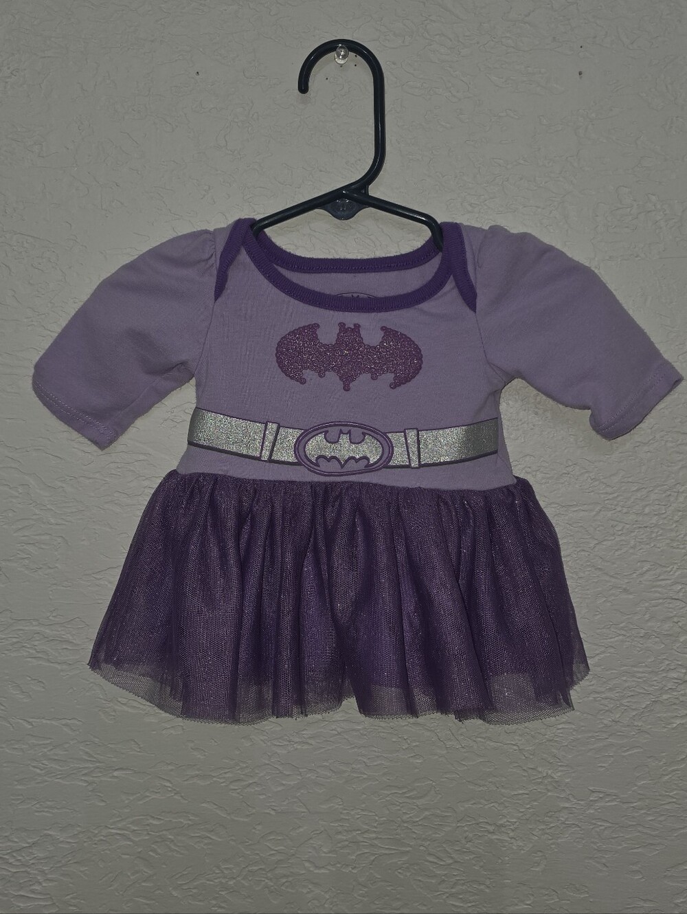 DC Comics Purple Batgirl Tutu Dress with Silver Belt Accent